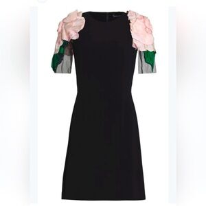 Elegant Black Dress with Floral Accents